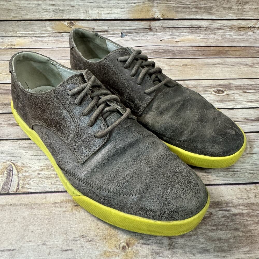 Cole Haan Mens Taupe Distressed Leather Wingtip Oxford Shoes 8M Preppy